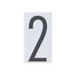 Pickup Home 3D Oslo - Étiquette autocollante 90 mm - Chiffre 2 - gris