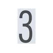 Pickup Home 3D Oslo - Étiquette autocollante 90 mm - Chiffre 3 - gris