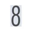 Pickup Home 3D Oslo - Étiquette autocollante 90 mm - Chiffre 8 - gris