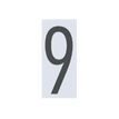 Pickup Home 3D Oslo - Étiquette autocollante 90 mm - Chiffre 9 - gris