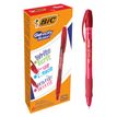 BIC Gel-ocity illusion - Rollerbalpen - rood - gelinkt - 0.7 mm - gemiddeld - terugtrekbaar - pak van 12