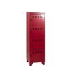 3219090952039-Casier de bureau monobloc métallique avec pieds - 4 portes - H134 x L40 x P40 cm - rouge r-P_79430376_1-0
