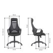 3397703697123-Fauteuil de bureau FREETOWN - accoudoirs fixes - appui-tête intégré - noir-P_79430957_7-6