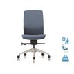 3700339882717-Fauteuil de bureau - CHARLIE - coque blanche et tissu bleu - Accoudoirs en option-P_79431019_1-0