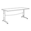 3253310161580-Bureau droit IDRA - L80 cm - Pieds blanc - plateau imitation Chêne gris-P_79432173_6-3