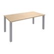 Bureau droit EXPRIM - L160 cm - Plateau imitation Chêne clair - Pieds alu
