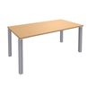 Bureau droit EXPRIM - L120 cm - Plateau imitation Hêtre - Pieds alu