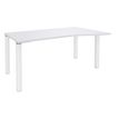 Bureau Vague EXPRIM - L140 cm - Retour droite - Plateau Blanc perle - Pieds blanc