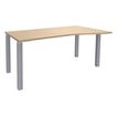 Bureau Vague EXPRIM - L140 cm - Retour droite - Plateau imitation Chêne clair - Pieds alu