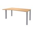 3253310164789-Bureau Vague EXPRIM - L140 cm - Retour gauche - Plateau imitation Hêtre - Pieds alu-P_79432359_1-0