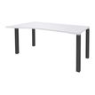 Bureau Vague EXPRIM - L140 cm - Retour gauche - Plateau Blanc perle - Pieds carbone