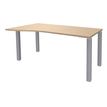 Bureau Vague EXPRIM - L140 cm - Retour gauche - Plateau imitation Chêne clair - Pieds alu