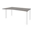 Bureau Vague EXPRIM - L140 cm - Retour gauche - Plateau imitation Chêne gris - Pieds blanc