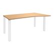 Bureau Vague EXPRIM - L160 cm - Retour droite - Plateau imitation Hêtre - Pieds blanc