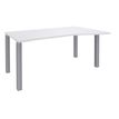 Bureau Vague EXPRIM - L160 cm - Retour droite - Plateau Blanc perle - Pieds alu