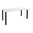 Bureau Vague EXPRIM - L160 cm - Retour droite - Plateau Blanc perle - Pieds carbone