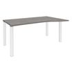 Bureau Vague EXPRIM - L160 cm - Retour droite - Plateau imitation Chêne gris - Pieds blanc