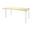 Bureau Vague EXPRIM - L160 cm - Retour gauche - Plateau imitation Erable - Pieds blanc