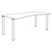 3253310165328-Bureau vague symétrique EXPRIM - L180 cm - Plateau imitation Chêne gris - Pieds blanc-P_79432413_5-4
