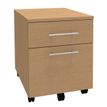 Caisson mobile EXPRIM/LOFTER/LEVEL - L43 x H56 x P60 cm - 2 tiroirs dont 1 DS - Imitation Hêtre