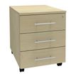 3253310160866-Caisson mobile LEVEL/STEELY/WOODY- L43 x H56 x P60 cm - 3 tiroirs - Imitation Erable-P_79432464_1-0