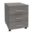 Caisson mobile LEVEL/STEELY/WOODY - L43 x H56 x P60 cm - 3 tiroirs - Imitation Chêne gris