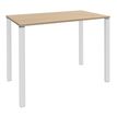 3253310158740-Table Lounge 4 pieds - L140xH105xP80 cm - Pied blanc - plateau imitation chêne clair-P_79432761_1-0