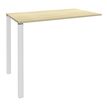 3253310166110-Table Lounge - L120xH105xP60 cm - 2 Pieds blancs - plateau imitation érable-P_79432805_1-0