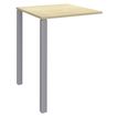 Table Lounge - L80xH105xP80 cm - 2 pieds alu - plateau imitation érable