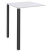 Table Lounge - L80xH105xP80 cm - 2 pieds carbonne - plateau blanc perle