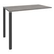 Table Lounge - L120xH105xP80 cm - 2 pieds carbonne - plateau imitation chêne gris
