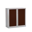 3219096914437-Armoire basse monobloc à rideaux ETIC - 100 x 120 cm - aluminium/imitation wengé-P_79433041_1-0