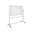DAHLE - Tableau pivotant blanc laqué - 2 côtés magnétiques - 120 x 180 cm - 4 roues