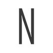 Pickup Home 3D Stockholm - Étiquette autocollante 90 mm - Lettre N - gris