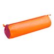 Clairefontaine - Trousse ronde - cuir - bicolore orange/fuchsia
