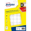 Avery - Etui A5 - 640 Pastilles adhésives - blanc - diamètre 24 mm