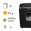 0043859743568-Fellowes Powershred 6M - destructeur de documents coupe croisée mini-cut - 6 feuilles - Corbeille 13 l--1