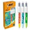 3086123542532-BIC 4 Couleurs Velours - 12 Stylos à bille 4 couleurs - corps assortis motif jungle-P_79438268_1-0