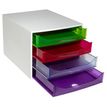 9002493424531-Exacompta Ecobox - Module de classement 4 tiroirs - gris/ arlequin transparent--4