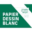 3329680938159-Pochette papier à dessin - 12 feuilles - 24 x 32 cm - 180 gr - blanc-P_79438472_1-0