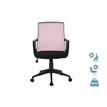 3700339883455-Fauteuil de bureau ALEX - accoudoirs fixes - Noir et rose--0