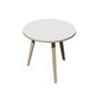 7331910018919-Table haute ronde - 80 cm - 3 Pieds bois - plateau blanc avec bords chêne-P_79439401_1-0