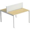 Ecran de séparation cadre aluminium H33 x L160 cm - cadre aluminium blanc - toile blanc