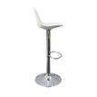 Lot de 2 tabourets haut BOBBA - pied alu - assise blanche