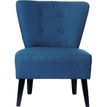 Fauteuil d'accueil BRIGHTON - Piétement en hêtre massif coloris noir - tissu bleu