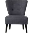 Fauteuil d'accueil BRIGHTON - Piétement en hêtre massif coloris noir - tissu anthracite