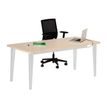Bureau EVIDENCE - 160 cm - Pieds aluminium - Plateau imitation merisier
