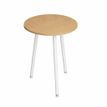 2012349510094-Table ronde - H105 cm - 80 cm - 3 pieds blanc - plateau imitation chêne--0