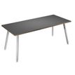 2012349510834-Table haute - 180 x 80 x 105 cm - Pieds métal blancs - Anthracite chants chêne-P_79441682_1-0