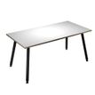 2012349511336-Bureau LEONARDO - 160 cm - Pieds métal noirs - Blanc chants chêne-P_79441707_1-0